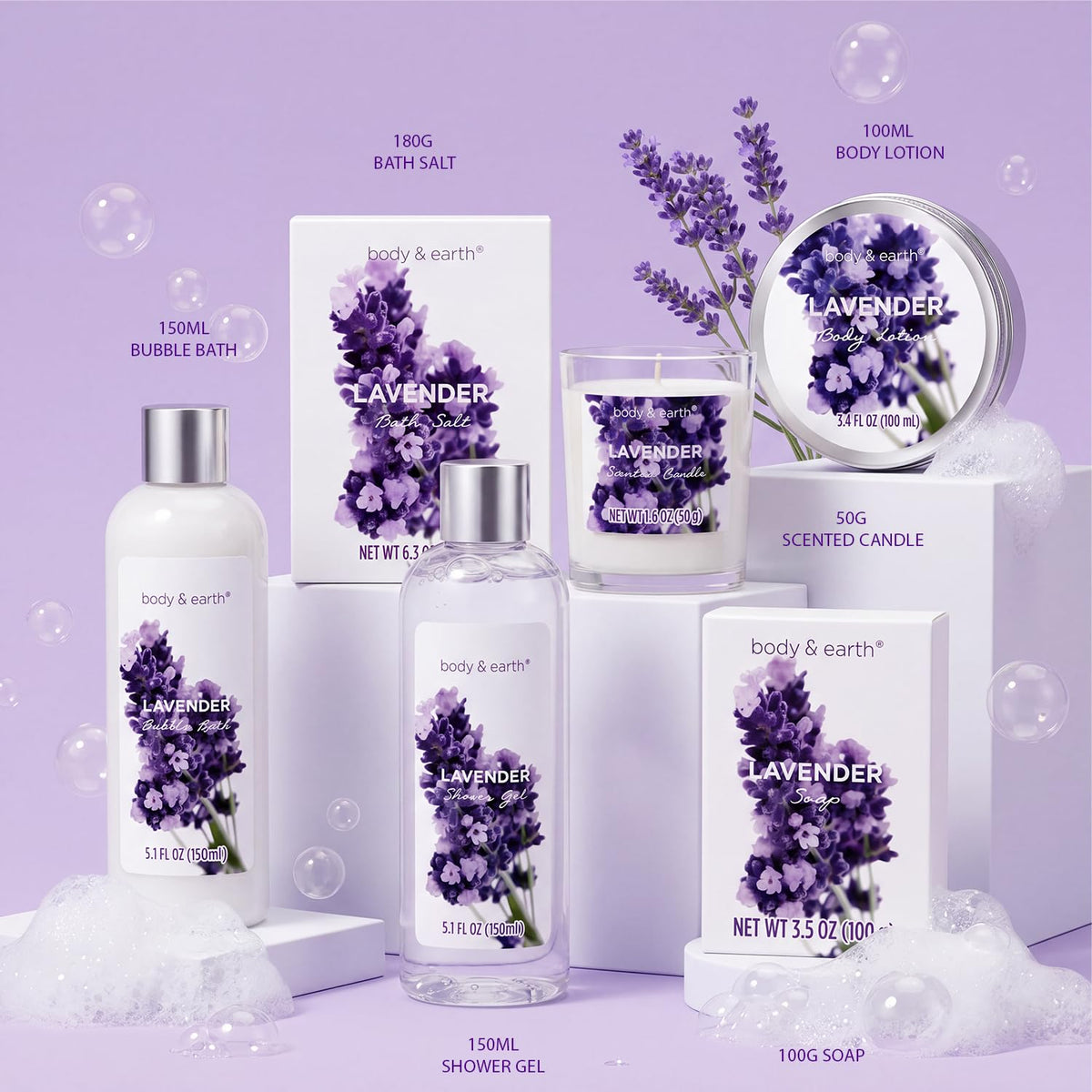 Gel douche parfumé à la lavande BODY & EARTH 250ml