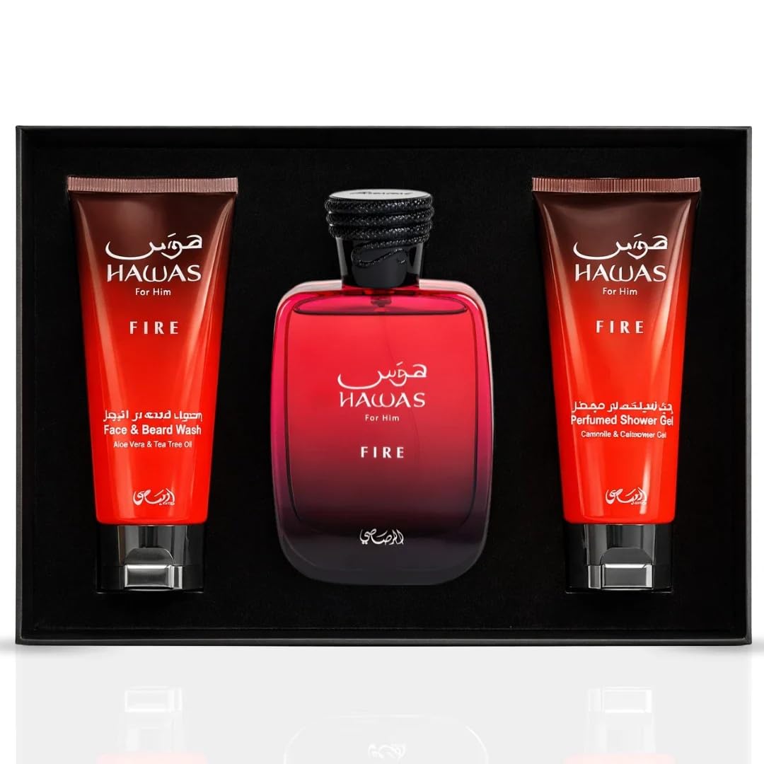Gel douche RASASI Hawas Fire 100ml avec emballage.