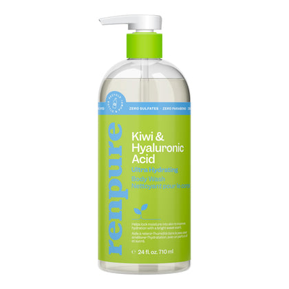 Gel douche RENPURE au kiwi et acide hyaluronique vue avant
