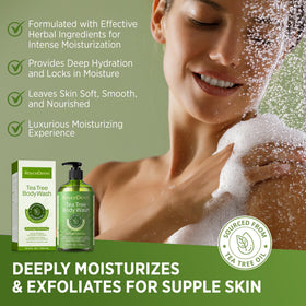 Gel douche Roycederm au thé vert dans une salle de bain moderne