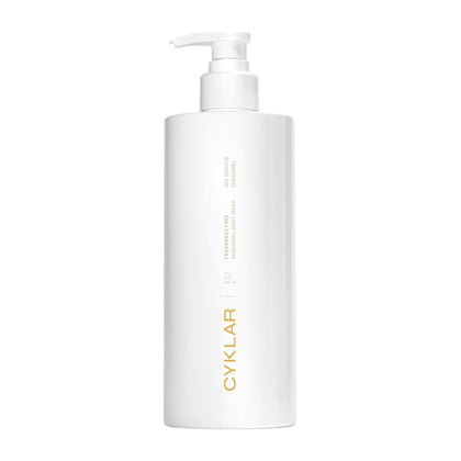 Gel douche sensoriel CYKLAR 16,5 oz vue avant avec mousse riche
