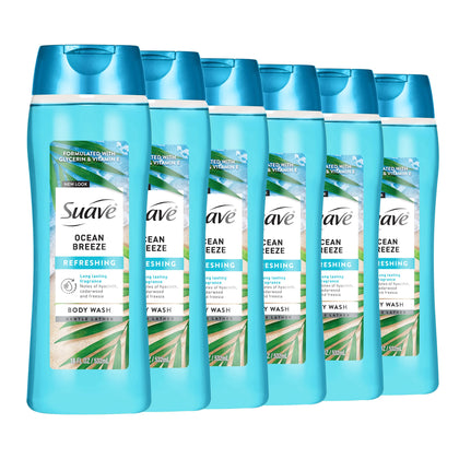 Gel douche Suave Océan 1,18 L vue avant avec étiquette