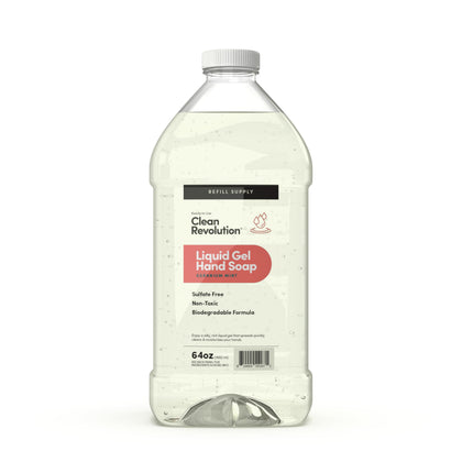 Gel lavant mains Clean Revolution 64 oz avec huile essentielle Géranium Menthe