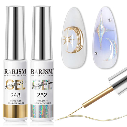 Gel Liner Métallique RARJSM 2Pcs argent et or bronze vue avant