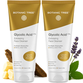 Gel nettoyant visage Botanic Tree 10% acide glycolique et salicylique, face avant