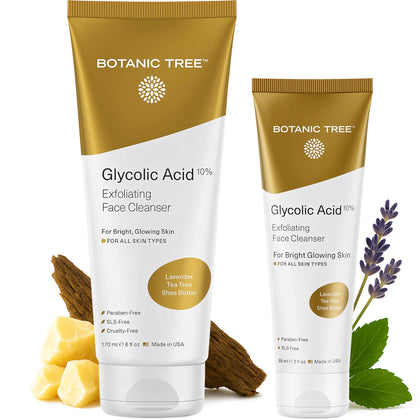 Gel nettoyant visage Botanic Tree 10% acide glycolique vue avant