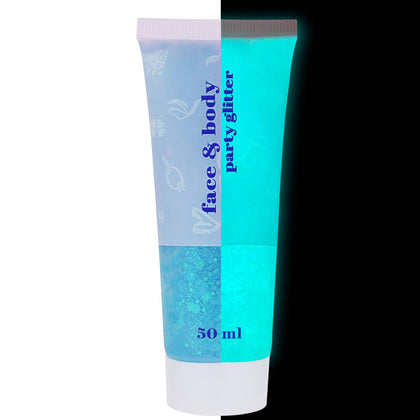 Gel Pailleté Corporel Neon Bleu MEICOLY 50ml vue avant