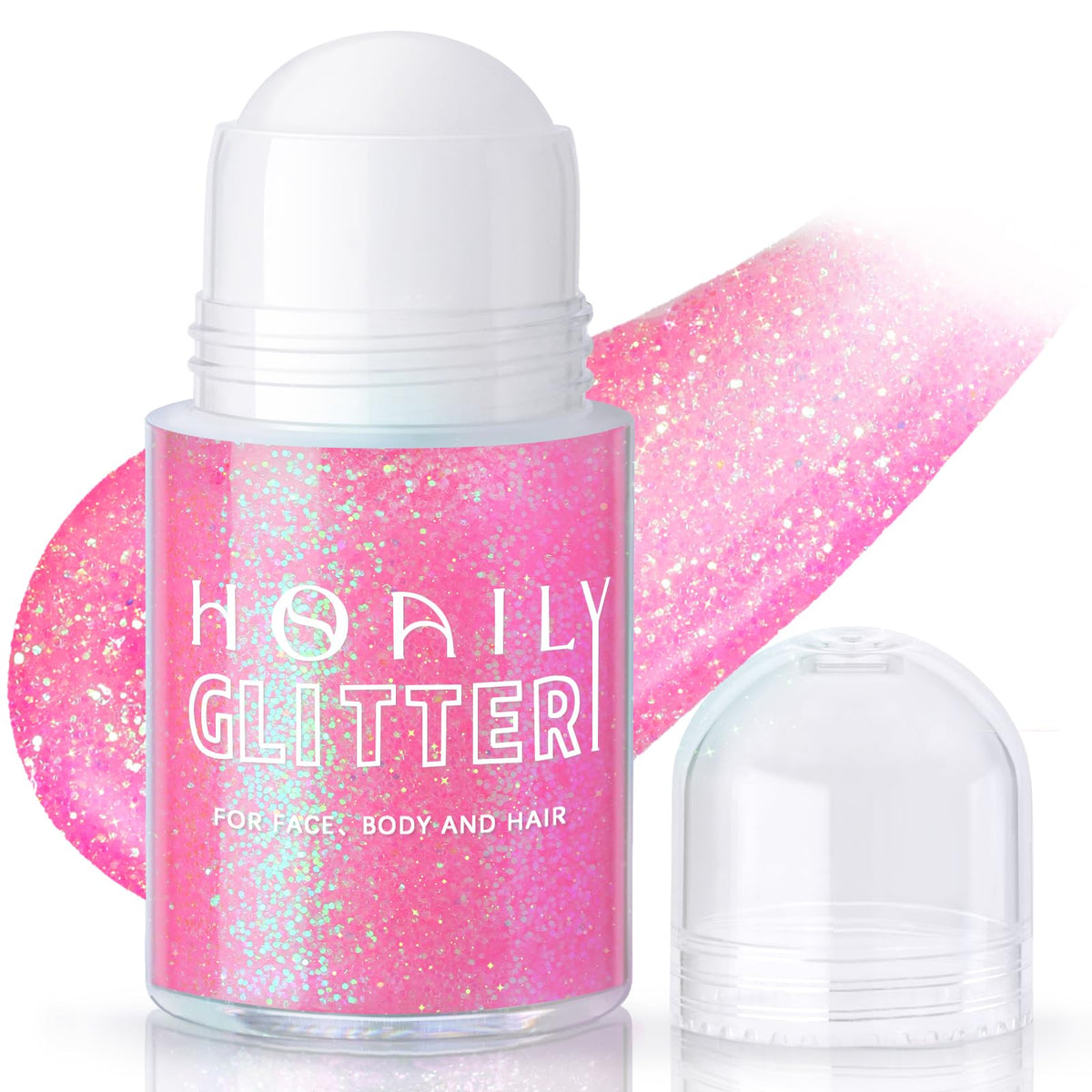 Gel pailleté holographique HOSAILY rose 50g vue avant