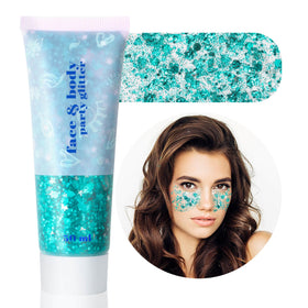 Gel pailleté MEICOLY couleur teal en tube de 50g