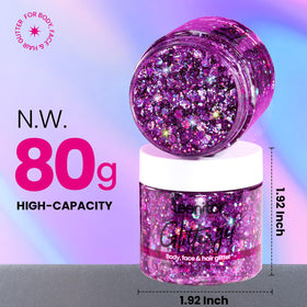 Gel pailleté violet Teenitor 80g, texture du produit