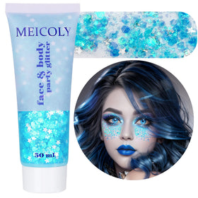 Gel paillettes bleu clair MEICOLY 50ml vue avant