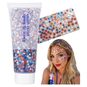 Gel paillettes Go Ho rouge blanc bleu 4th of July 59g