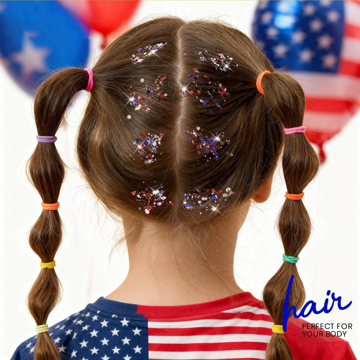 Gel paillettes sur des cheveux pour un look festif