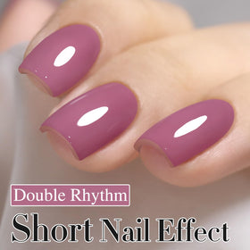 Gel polish Double Rhythm 15ML couleur vin violet après application