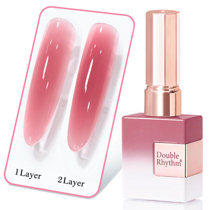 Gel polish Double Rhythm 15ml rose transparent vue avant