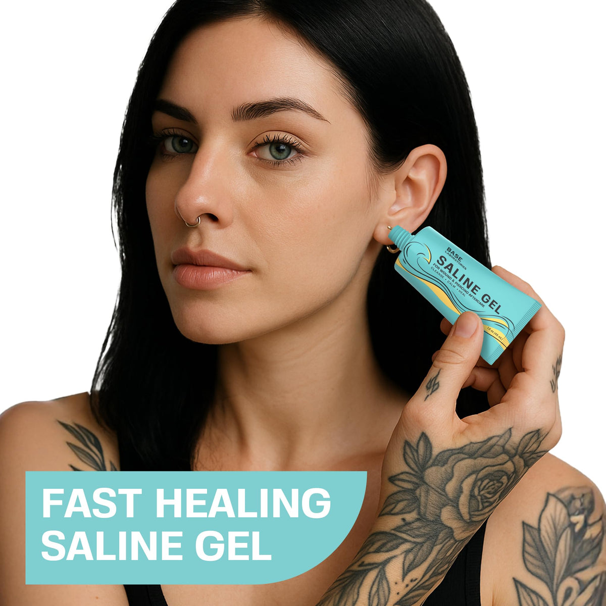 Gel Salin appliqué sur un piercing