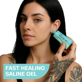 Gel Salin appliqué sur un piercing