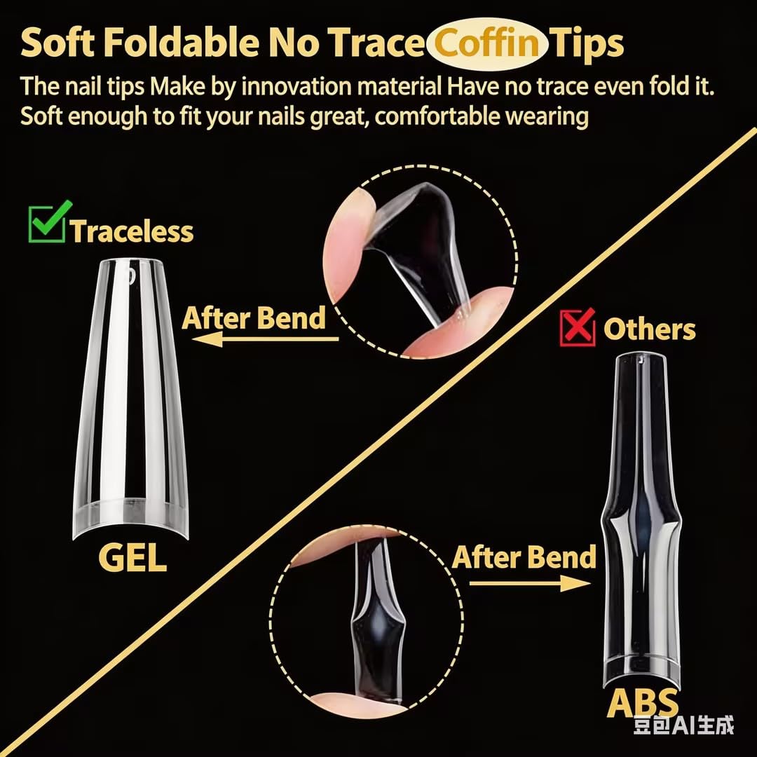 Gel Tips Ongles Coffin UNA GELLA dans l'emballage