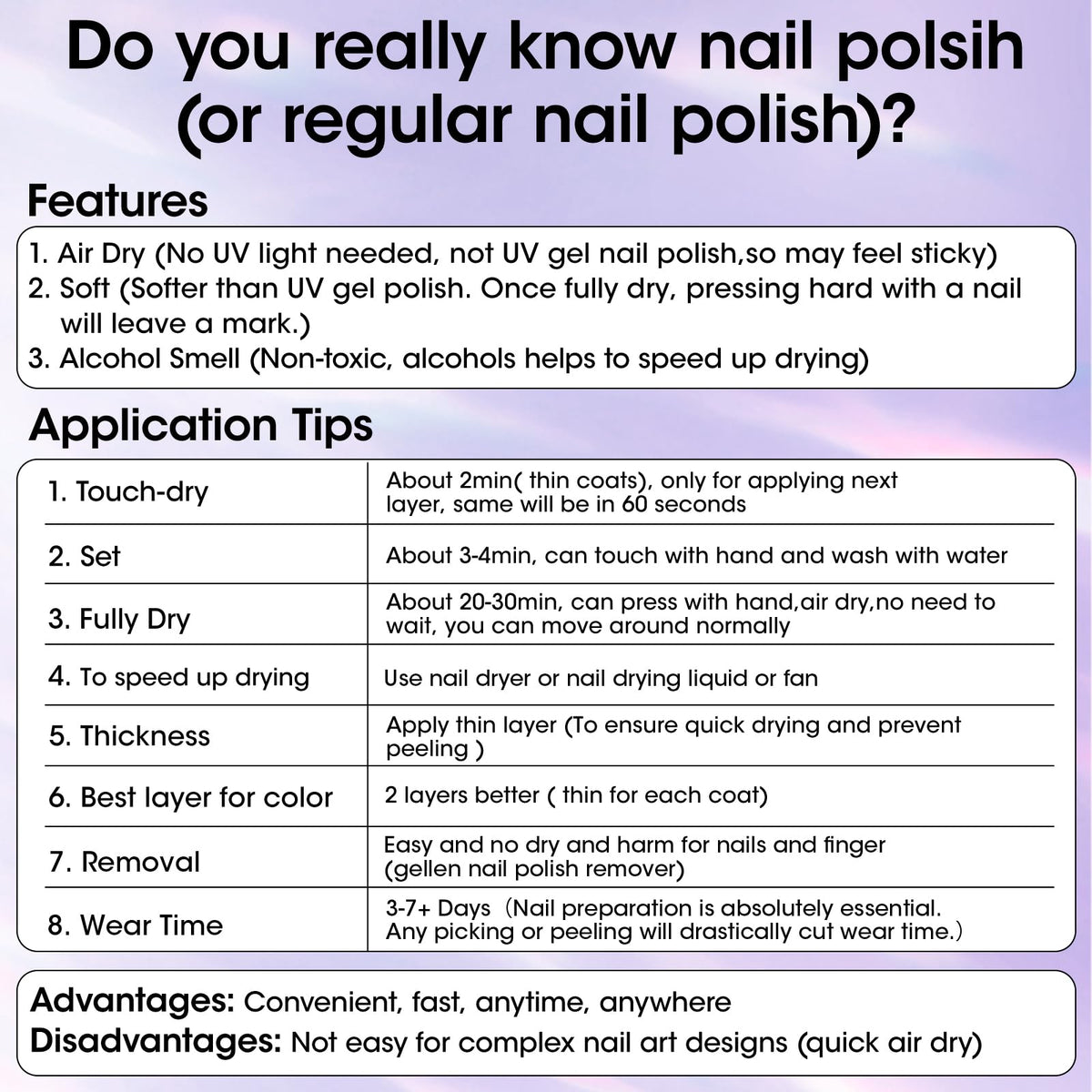 GELLEN Base Coat Transparent 15ml avec vernis coloré