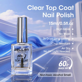 GELLEN Top Coat Transparent 60 secondes, application sur ongles