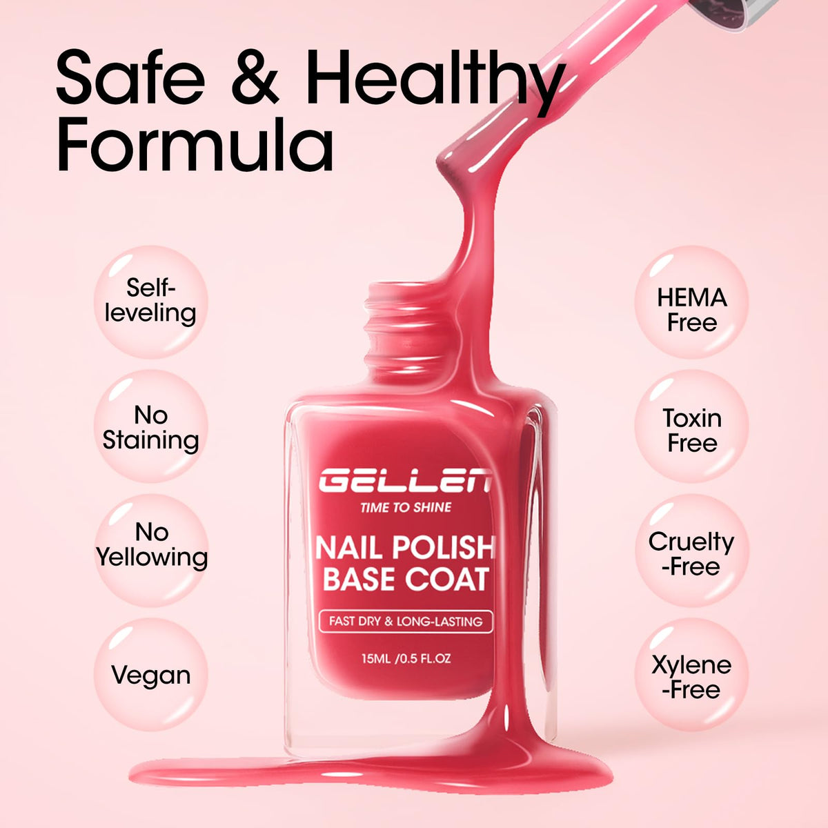 GELLEN vernis en action, montrant la brillance sur les ongles