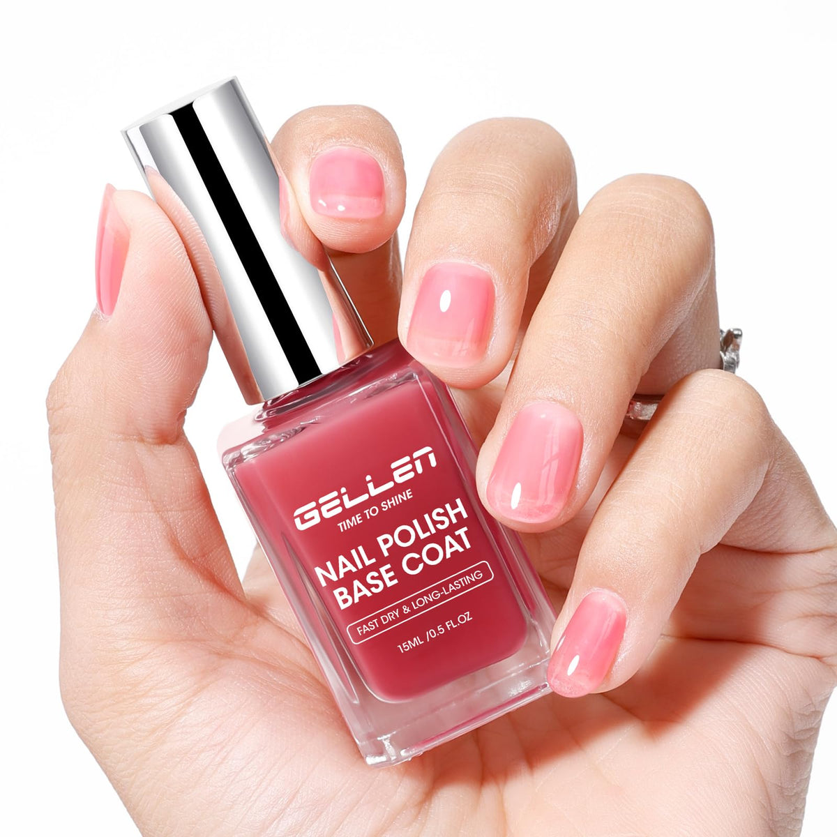 GELLEN vernis transparent 4-en-1 avec teinte rouge légère, vue avant