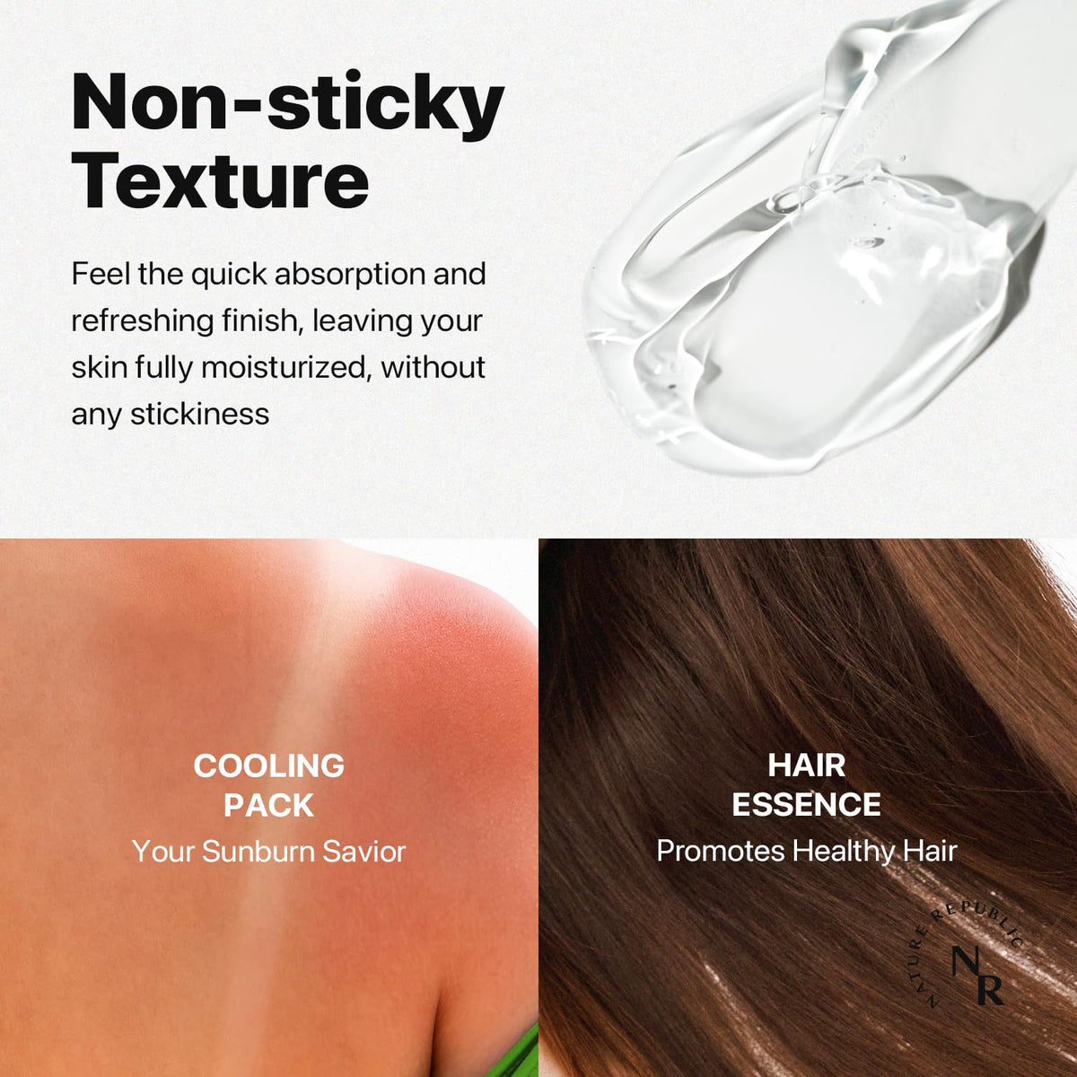 Gels à l'aloe vera Nature Republic, ingrédients sur l'emballage