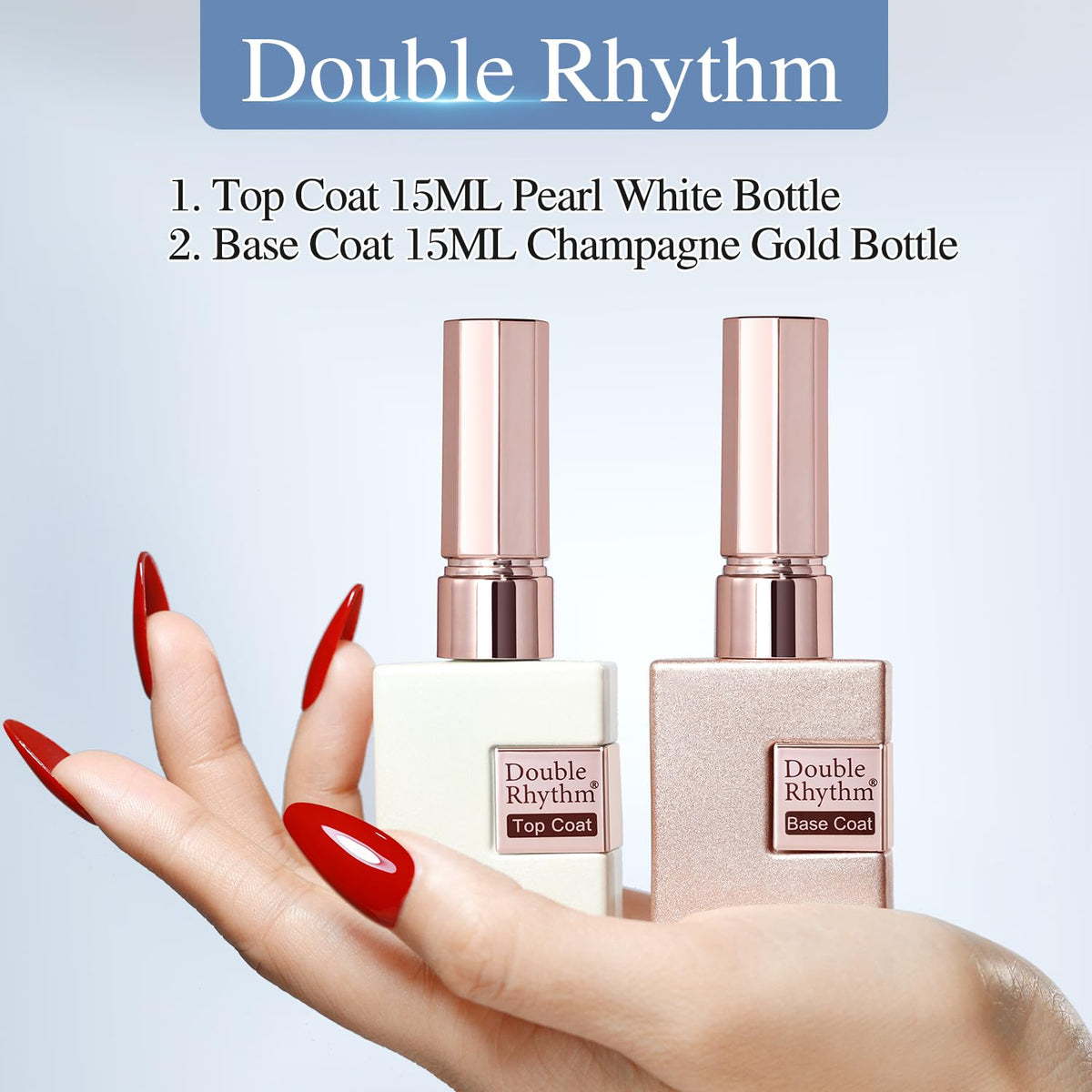 Gels à ongles Double Rhythm sur fond blanc