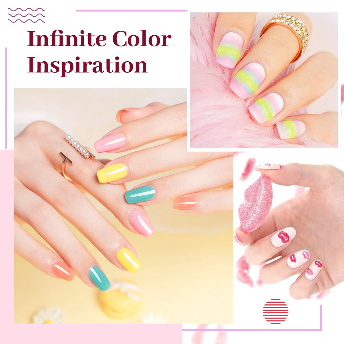 Gels colorés JODSONE présentés sur une table