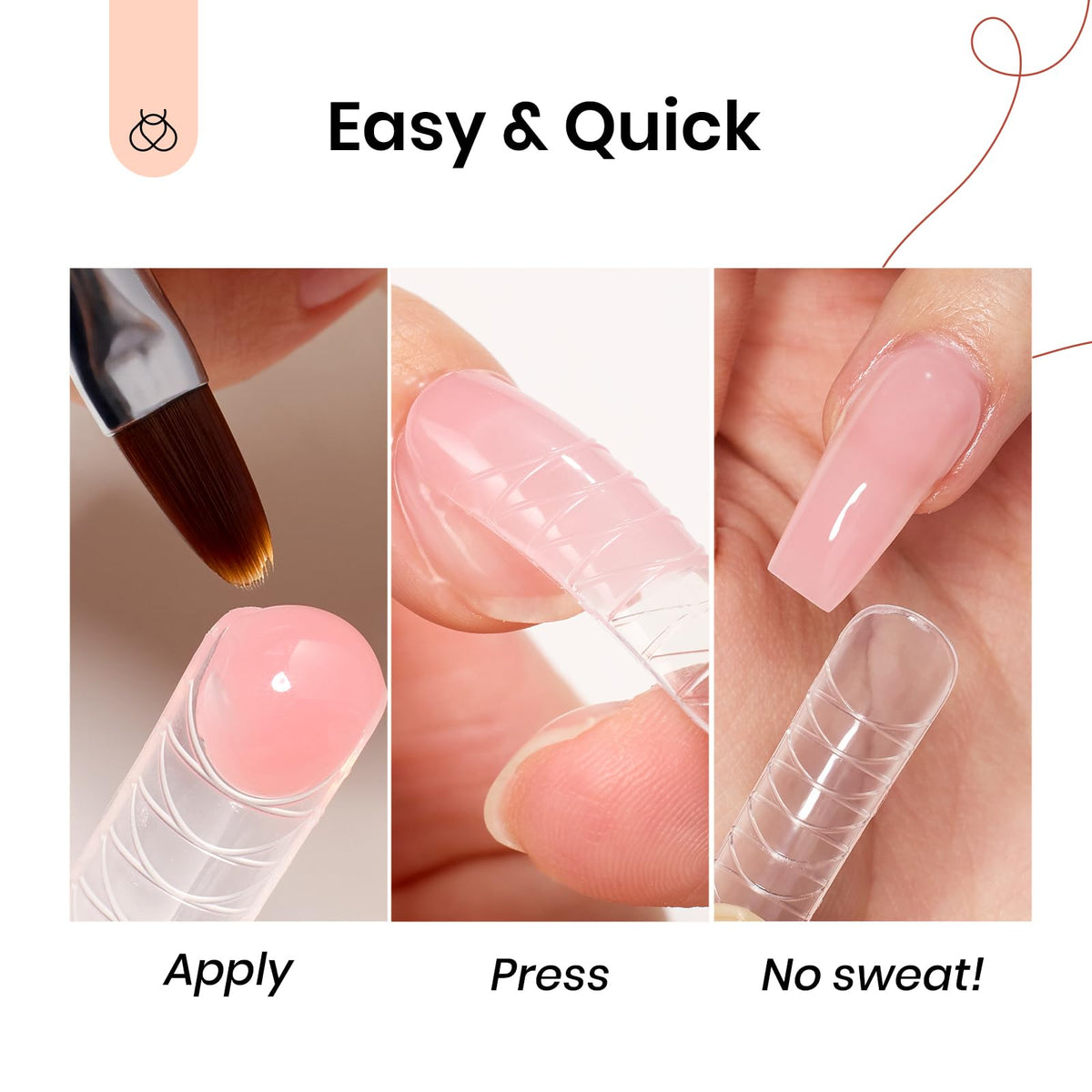 Gels d'extension d'ongles Beetles avec finition naturelle