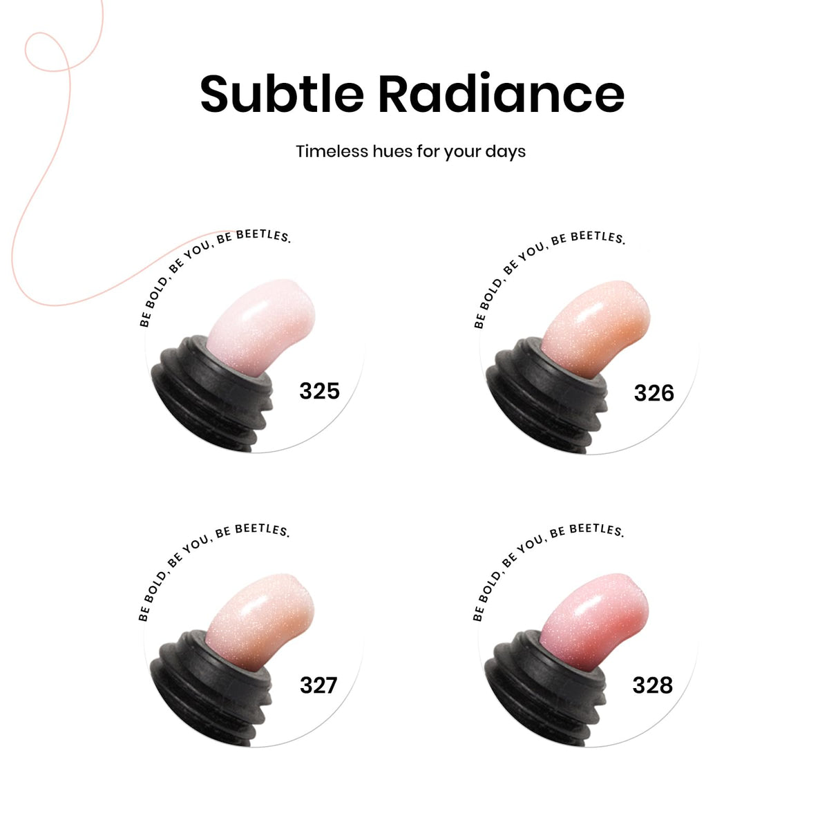 Gels d'extension d'ongles Beetles en rose et nude