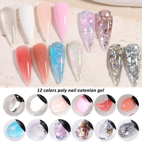 Gels de 15ml en couleurs unies et pailletées du kit Fcozpjk