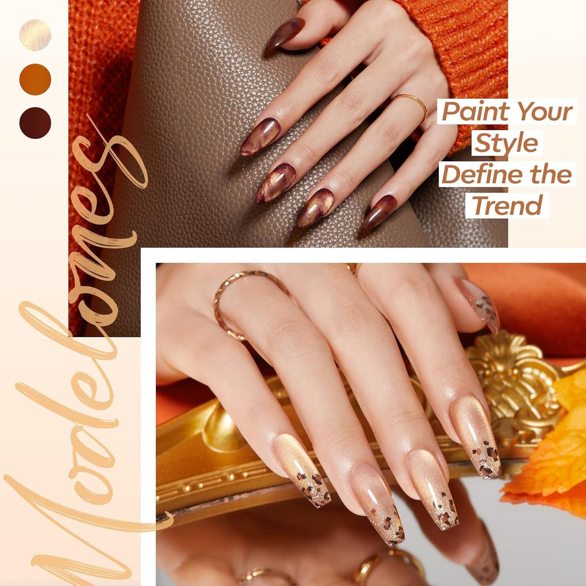 Gels de vernis gel modelones pour un look automnal élégant