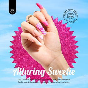 Gels de vernis rose dans le kit beetles avec textures variées
