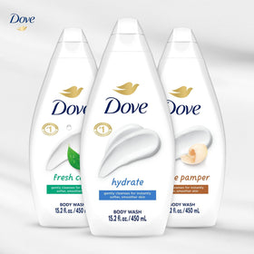 Gels douche Dove en situation de salle de bain