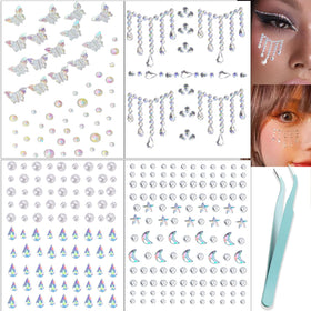 Gems de visage auto-adhésifs nooepc avec plusieurs formes