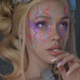 Gems de visage avec des cristaux et perles pour maquillage