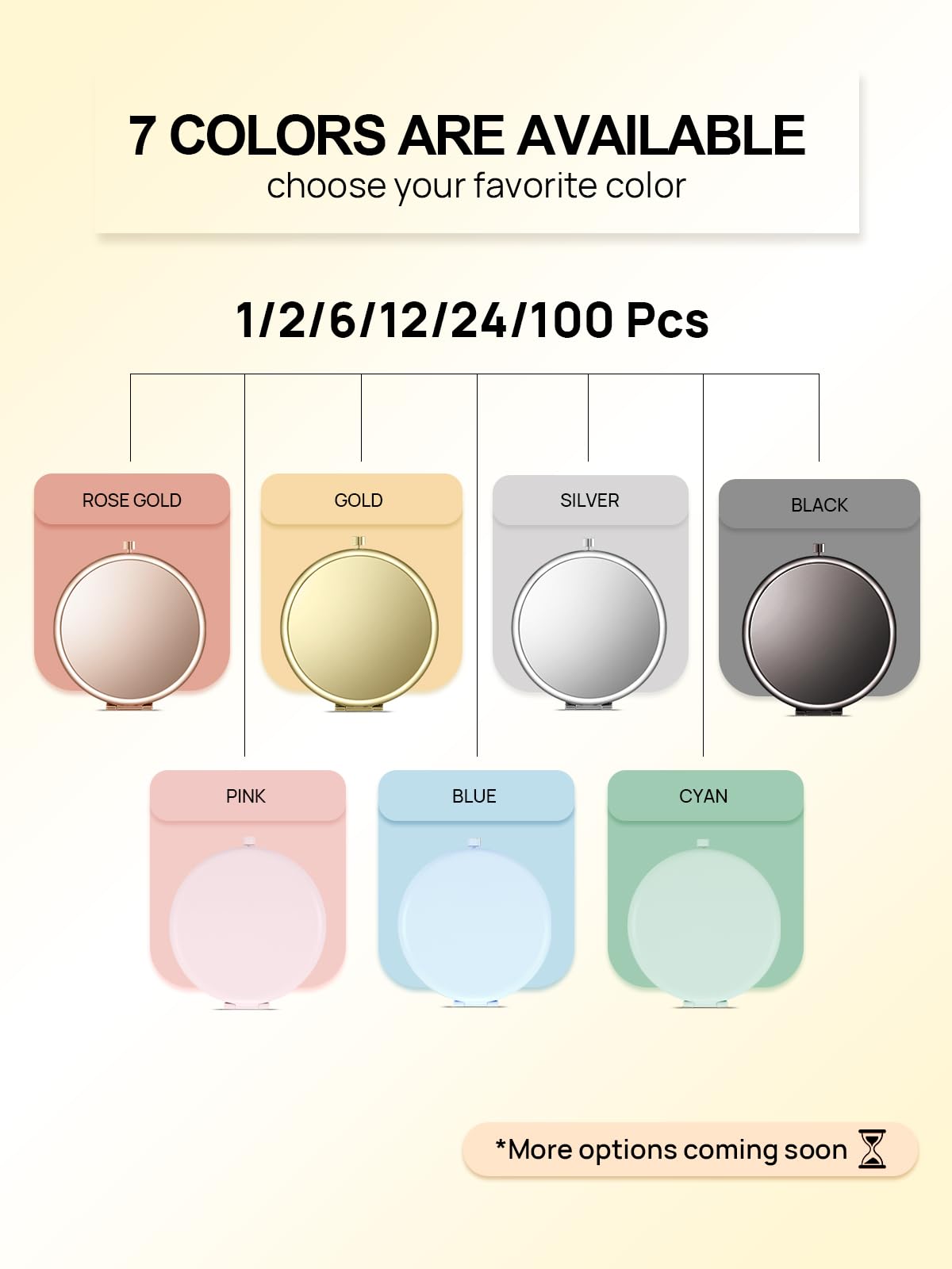 Getinbulk Miroir Compact Or avec motifs personnalisés