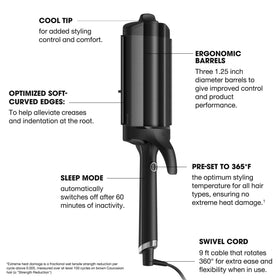 ghd Wave Fer à Onduler Triple Baril Noir avec barils visibles