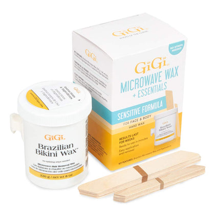 GIGI Kit de Cire Brésilienne Micro-ondes vue avant avec applicateurs