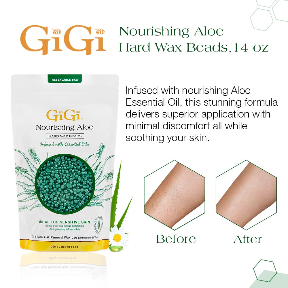 GIGI Perles de Cire Dure Aloe Vera 399g en format de perles