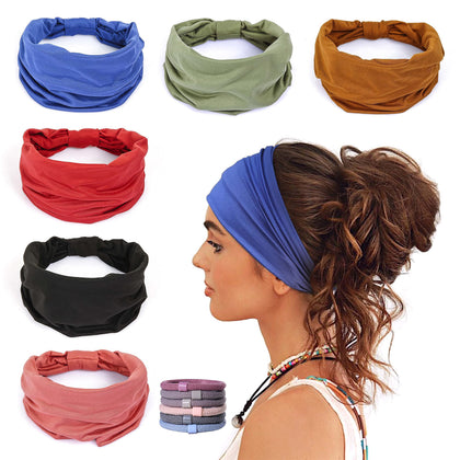 GiLi bandeaux élastiques larges pack de 6 couleurs variées
