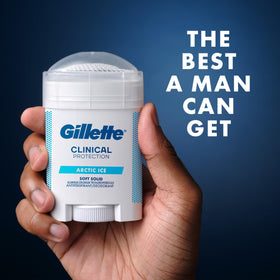 Gillette Antiperspirant Clinique 100H avec mise en avant des ingrédients