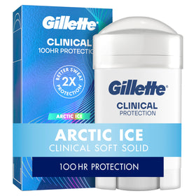Gillette Antiperspirant Clinique 100H côté avant avec parfum Arctic Ice