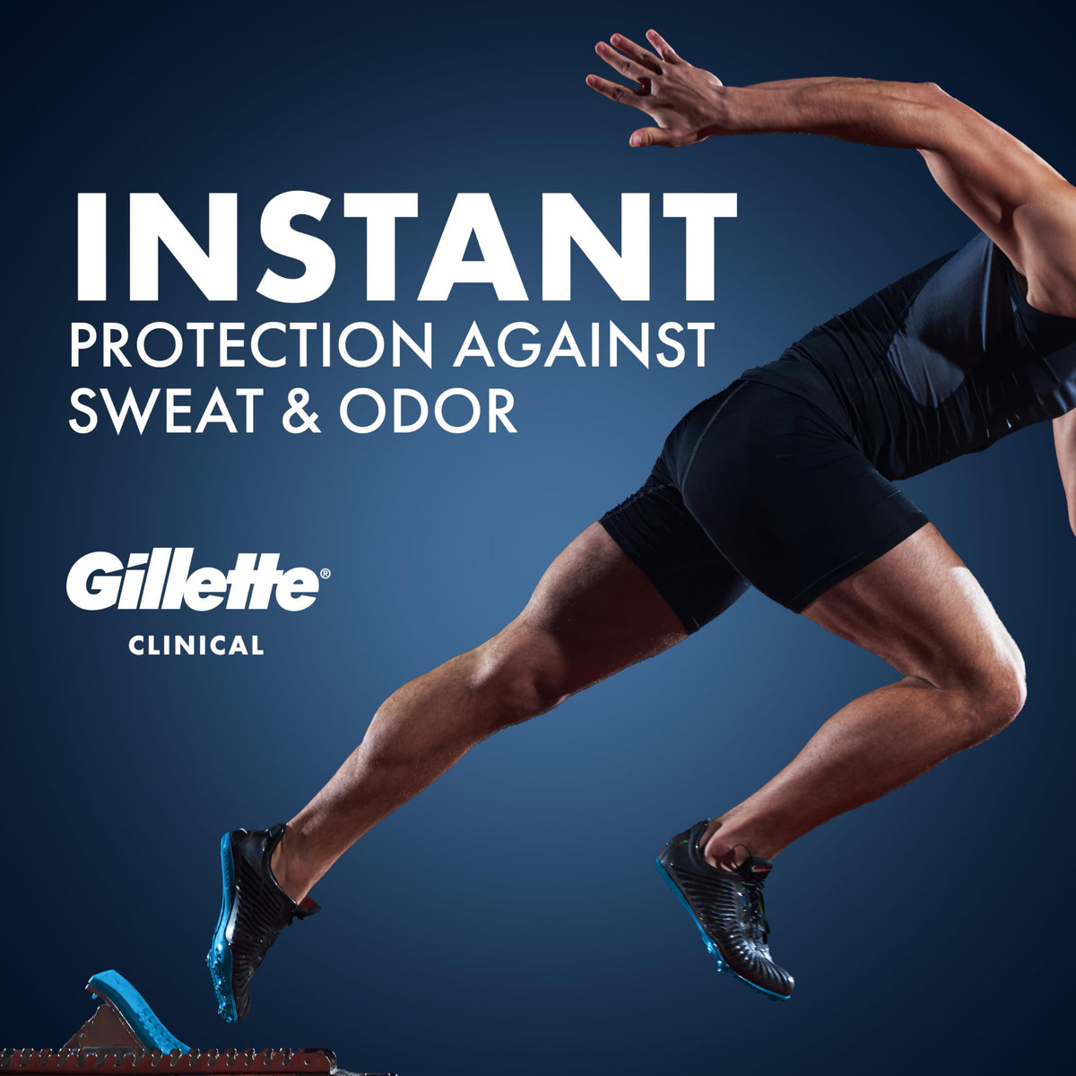 Gillette Antiperspirant Clinique 100H en gros plan sur la texture