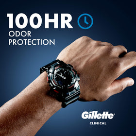 Gillette Antiperspirant Clinique 100H vue arrière avec informations de produit