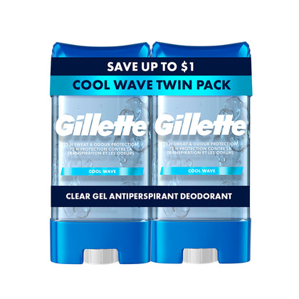 Gillette Antiperspirant Gel Transparent Cool Wave 3,8 oz avant vue