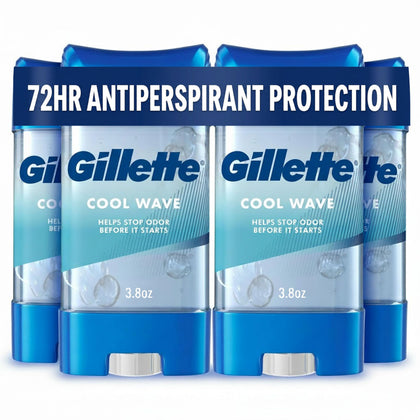 Gillette déodorant antitranspirant gel transparent 3,8 oz en pack de 4