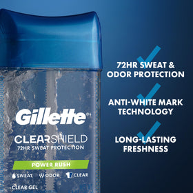 Gillette déodorant antitranspirant gel transparent pack de 3