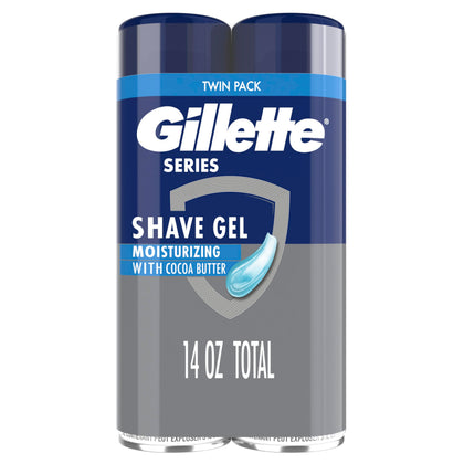 Gillette Gel à Raser 3X Action Hydratant, pack de 2, vue de face